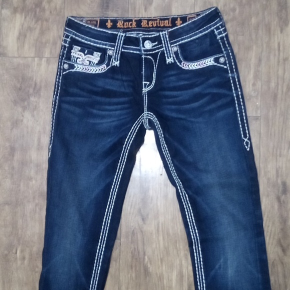 Rock Revival NWOT Women's 26 Tricia Skinny Embellished Embroidered - Picture 5 of 7